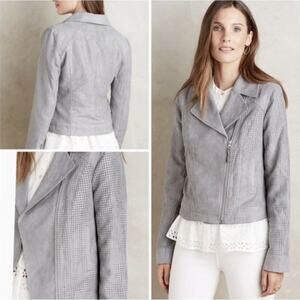 Anthropologie Heihei Vegan Suede Moto Medium Jacket Size S